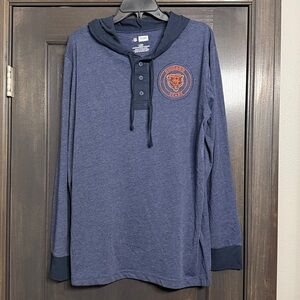 Chicago Bears NFL NWT Blue Henley‎ with Hood Men's L or M